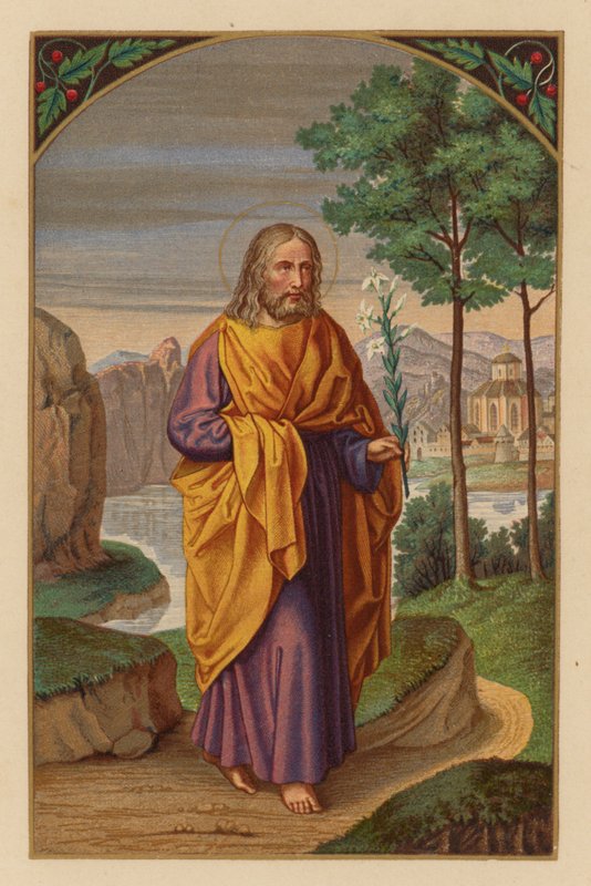 Saint Joseph, skytshelgen for kirken (chromolith) av Austrian School