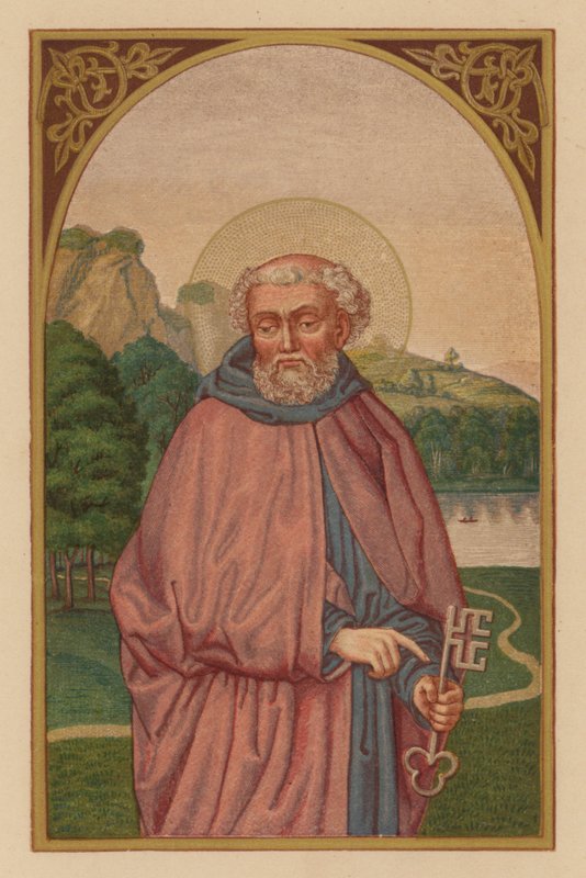 S. Peter, apostel (kromolitt) av Austrian School