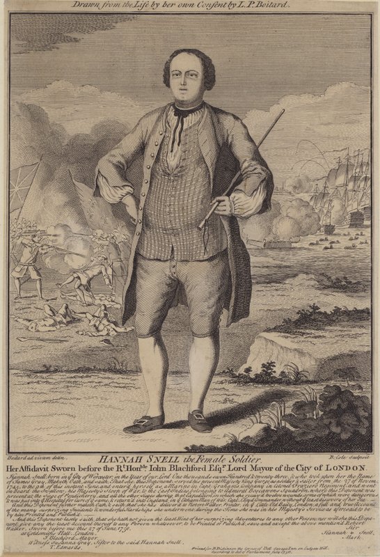 Hannah Snell, den kvinnelige soldaten (gravering) av B. Cole
