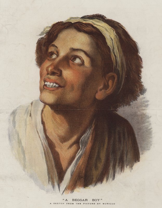 A Beggar Boy (chromolitho) av Bartolomé Esteban Murillo