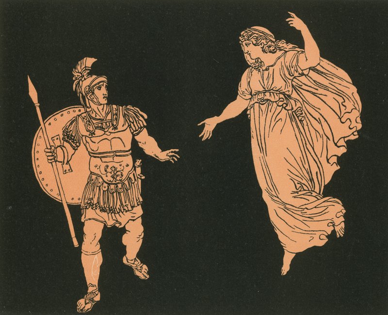 Aeneas og skyggen av Creusa av Bartolomeo Pinelli