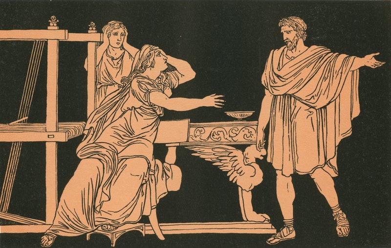 Moren til Euryalus mottok nyheten om hans død av Bartolomeo Pinelli