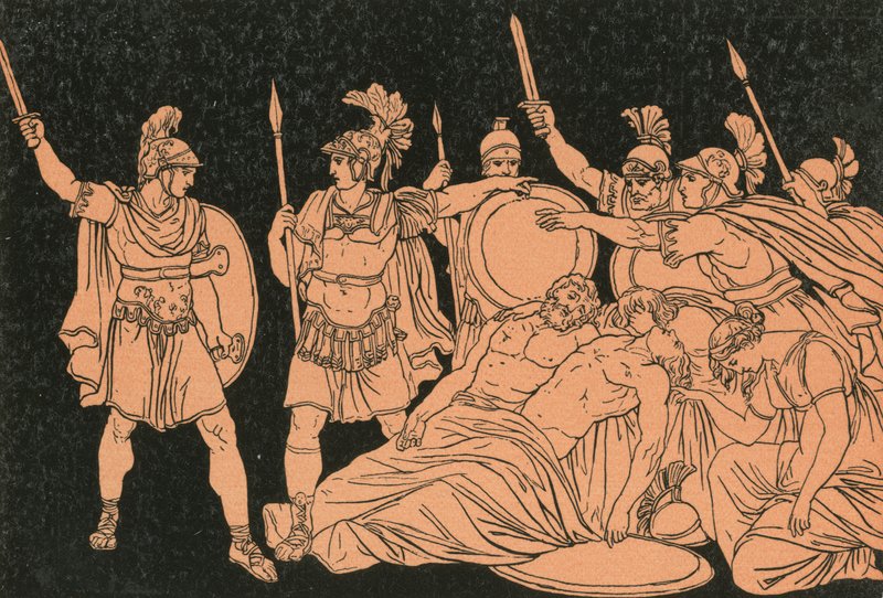 Vend over kroppene til Alma og Galaesus av Bartolomeo Pinelli
