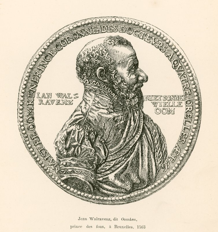 Jean Walravenz, kjent som Oomken, Prince of Fools, i Brussel, 1563 av Belgian School