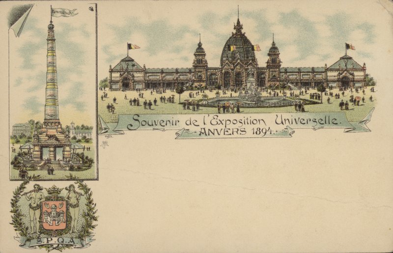 Suvenir fra Antwerpen internasjonale utstilling, Antwerpen, Belgia, 1894 av Belgian School