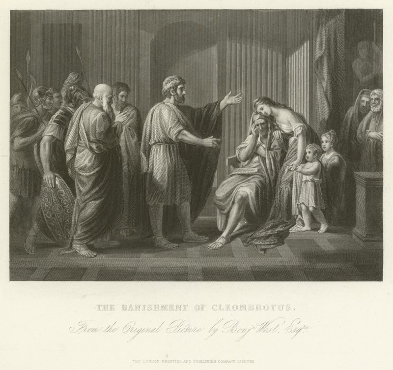 Forvisningen av Cleombrotus av Benjamin West