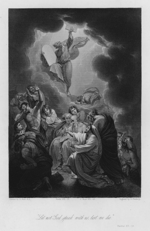 Moses mottar budene, Exodus XX av Benjamin (after) West