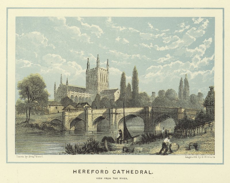 Hereford katedral, utsikt fra elven av Benjamin Baud