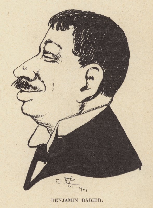 Karikatur selvportrett av den franske tegneserieskaperen og illustratøren Benjamin Rabier (litho) av Benjamin Rabier