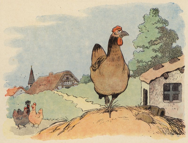 Illustrasjon for Chantecler av Benjamin Rabier (farge litho) av Benjamin Rabier