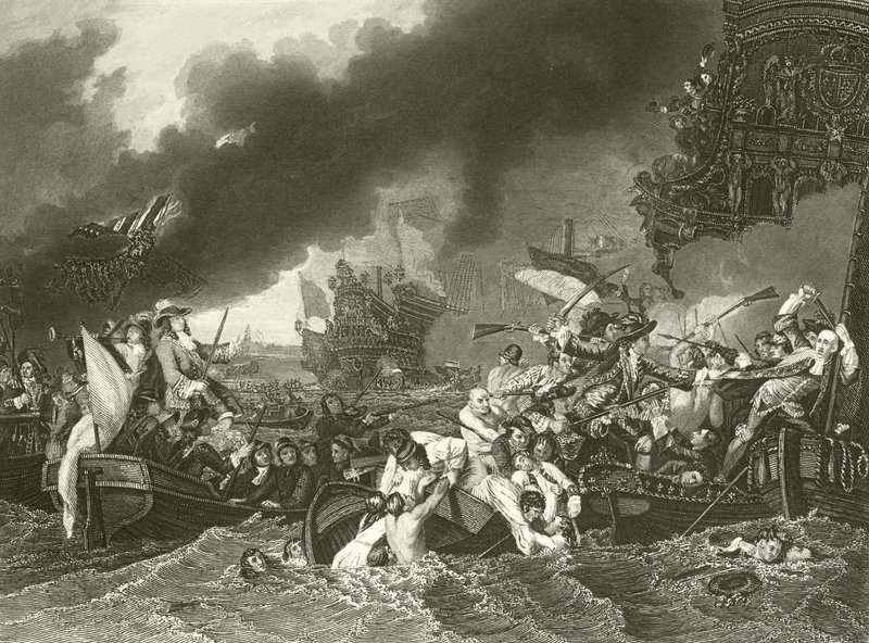 Slaget ved La Hogue av Benjamin West