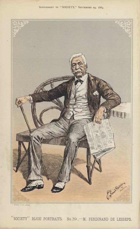 M Ferdinand de Lesseps (farge litho) av Bernard (after) Partridge