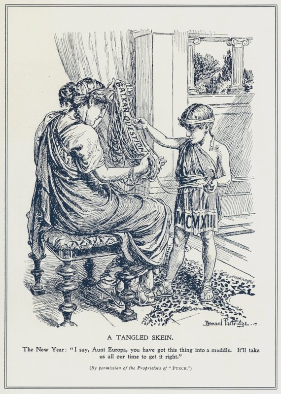 Balkan-spørsmålet, et sammenfiltret nøste (litho) av Bernard (after) Partridge