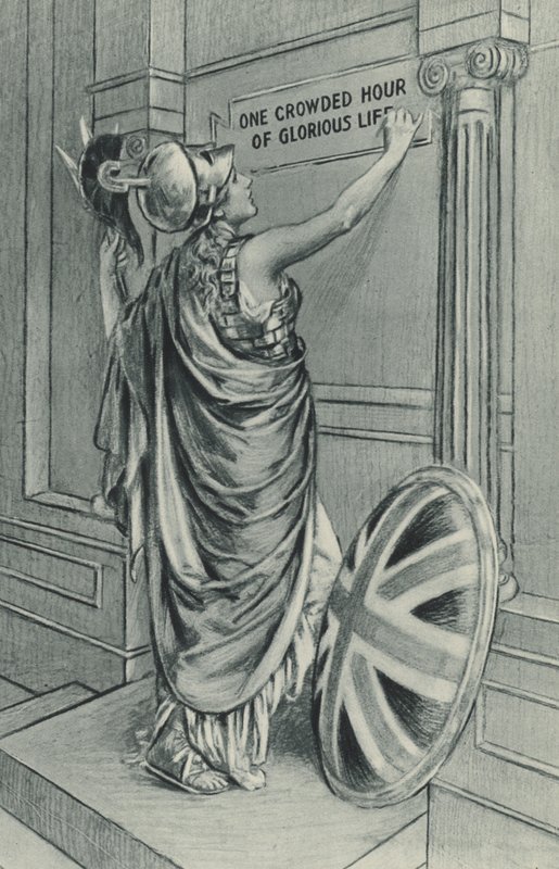The Call of Britannia - One Crowded Hour of Glorious Life (litho) av Bernard (after) Partridge