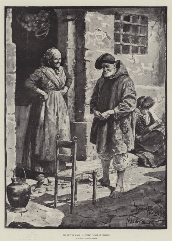 Hans bedre halvdel, en gatescene i Napoli av Bernard Partridge
