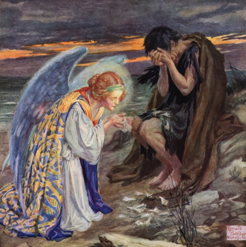Scene fra Apparent Failure av Robert Browning av Bernard Partridge
