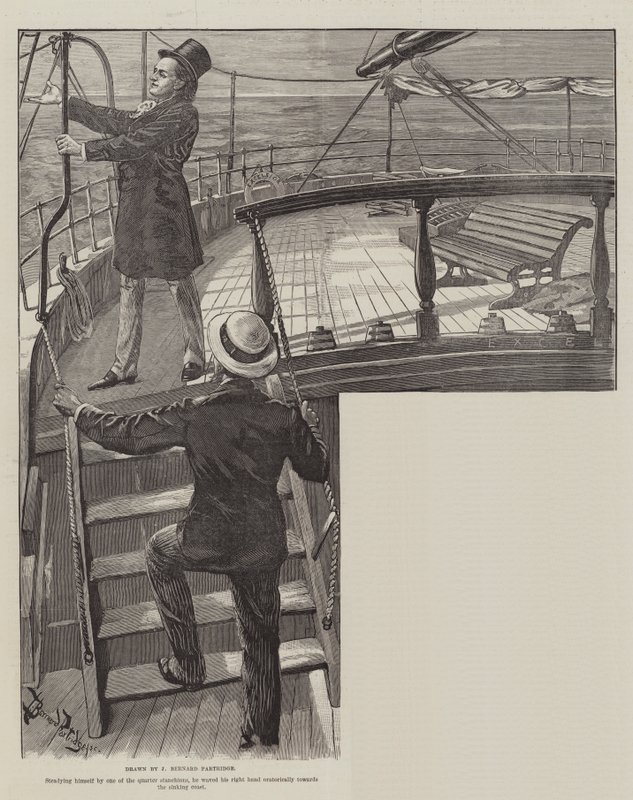 The Crusade of the Excelsior, av Bret Harte av Bernard Partridge