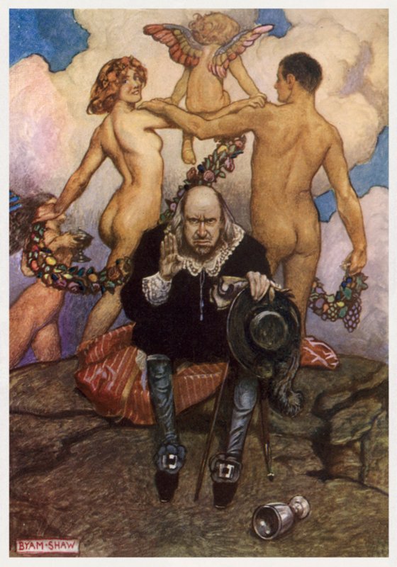 "Jeg avskyr at jeg elsket" (farge litho) av Byam (after) Shaw