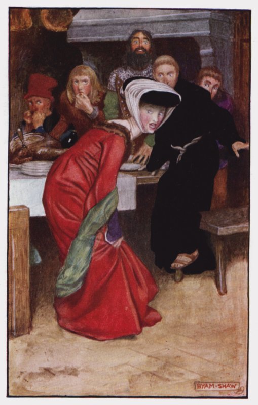 Illustrasjon for The Cloister and The Hearth av Charles Reade (farge litho) av Byam (after) Shaw