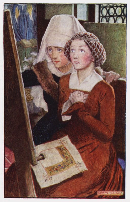 Illustrasjon for The Cloister and The Hearth av Charles Reade (farge litho) av Byam (after) Shaw