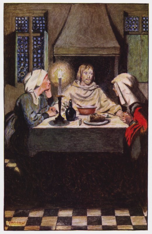 Illustrasjon for The Cloister and The Hearth av Charles Reade (farge litho) av Byam (after) Shaw