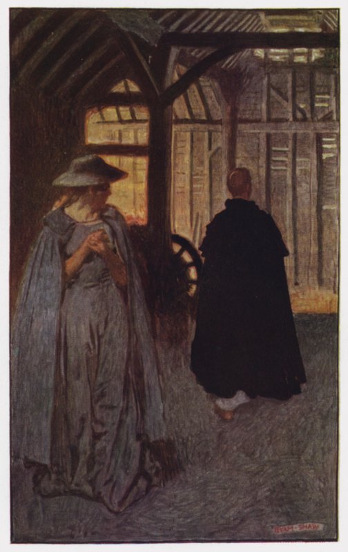 Illustrasjon for The Cloister and The Hearth av Charles Reade (farge litho) av Byam (after) Shaw