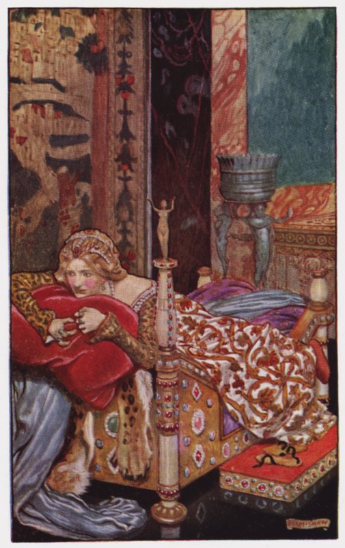 Illustrasjon for The Cloister and The Hearth av Charles Reade (farge litho) av Byam (after) Shaw