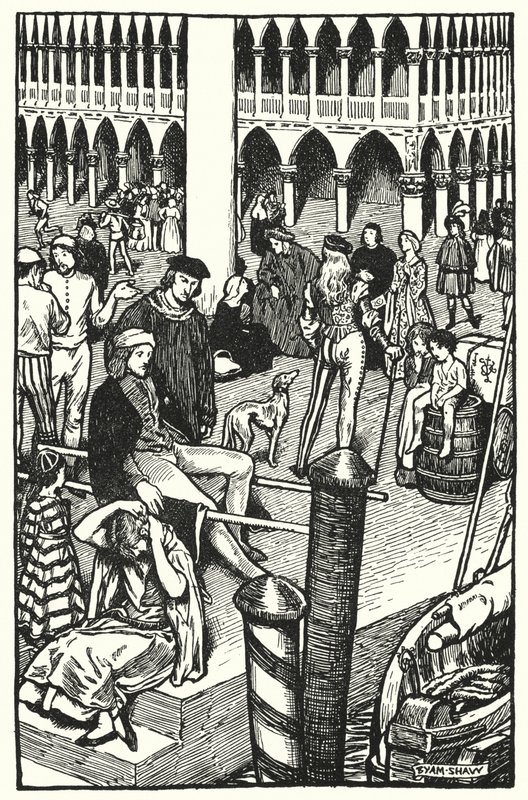 Illustrasjon for The Cloister and The Hearth av Charles Reade (litho) av Byam (after) Shaw