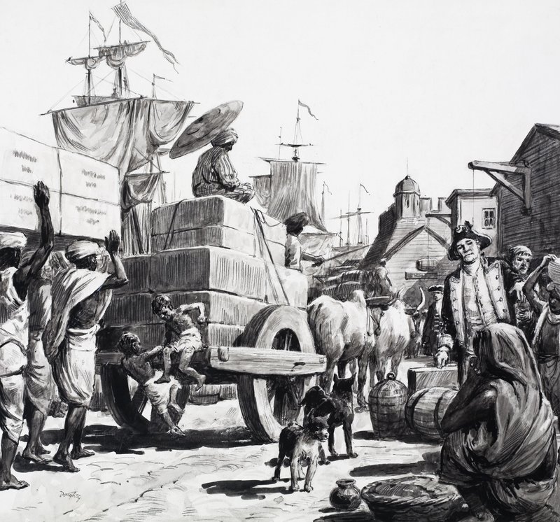 Levering av varer til East India Companys lagerbygninger av C.L. Doughty