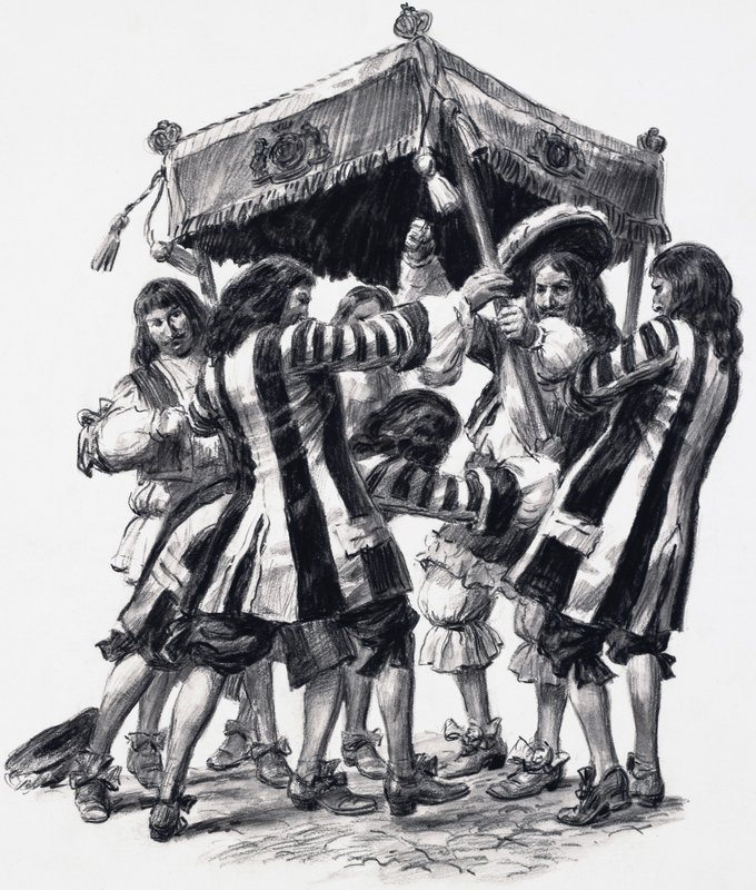 Kroningen av Karl II (gouache på papir) av C.L. Doughty