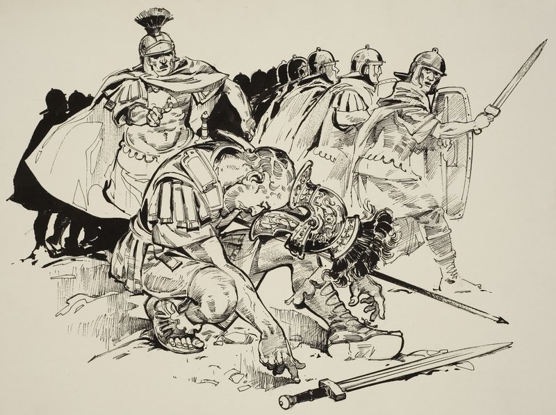 Keiser Julian#39;s død (331–63) (gouache på papir) av C.L. Doughty