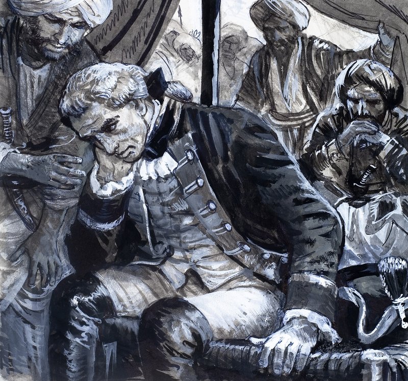 Kjempene blant menn, den patriotiske leiesoldaten (gouache på papir) av C.L. Doughty