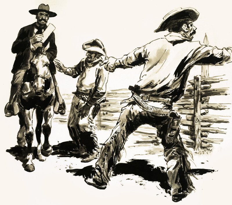 I 1893 henvendte en amerikansk marskalk seg til Jesse Carr for å si at han måtte bryte gjennom muren han hadde bygget. av C.L. Doughty