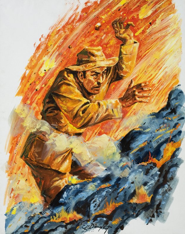 Inn i den brennende ovnen (gouache på papir) av C.L. Doughty