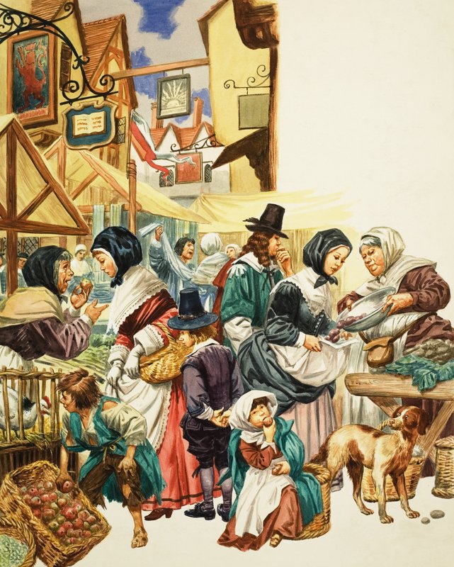 Jakobinsk gatescene (gouache på papir) av C.L. Doughty