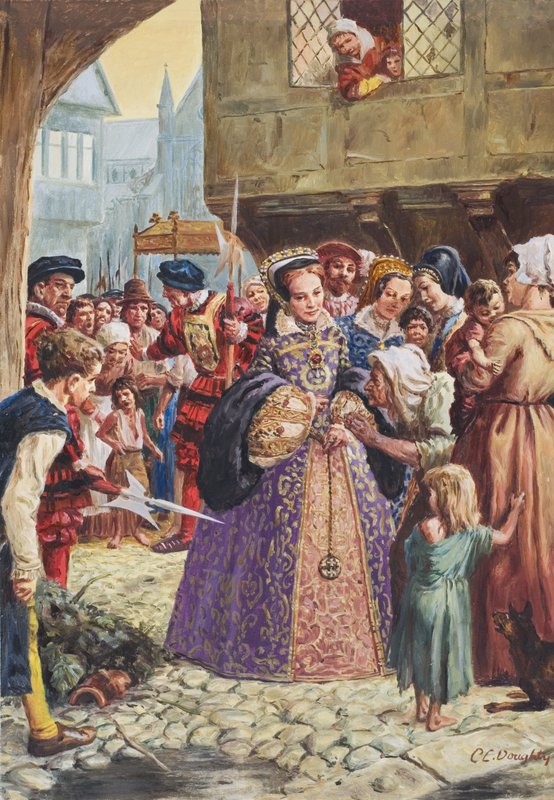 Maria Tudor (1515–58) (gouache på papir) av C.L. Doughty