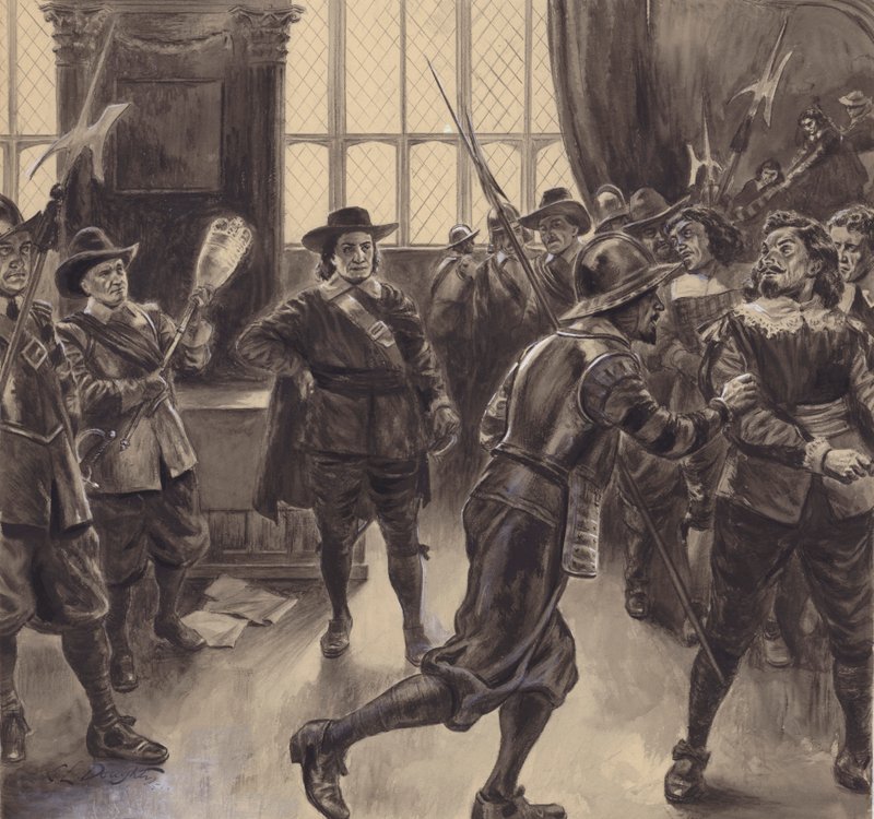 Oliver Cromwell utviser de gjenværende medlemmene av Underhuset av C.L. Doughty