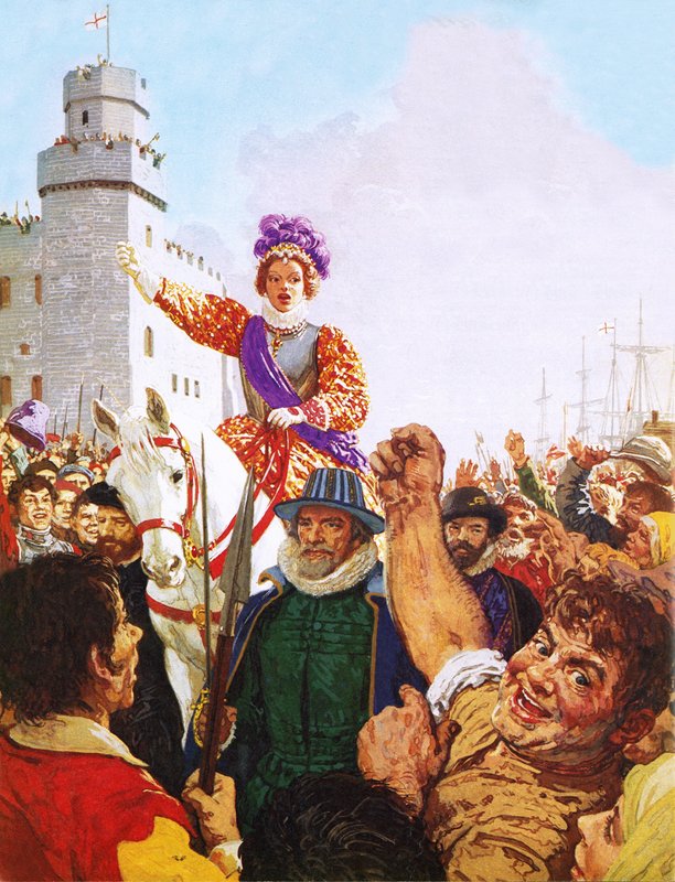 Dronning Elizabeth I holder Armada-talen sin av C.L. Doughty