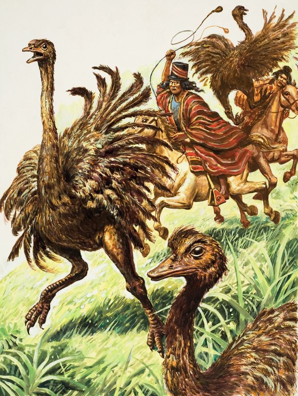 Rheas (gouache på papir) av C.L. Doughty
