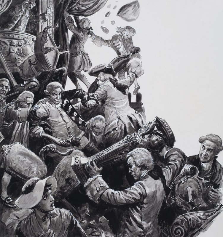 Bløffen på New Theatre, Haymarket (gouache på papir) av C.L. Doughty