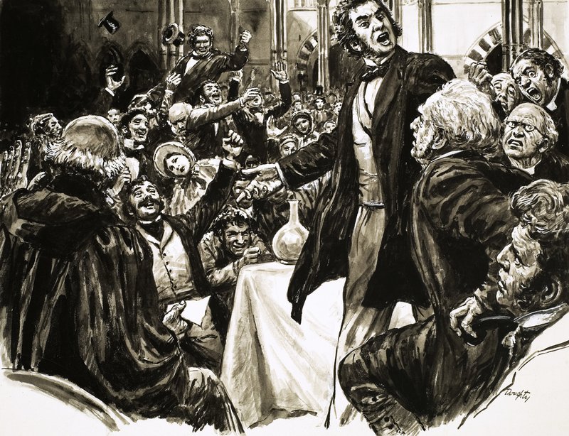 Thomas Huxley på forelesningsplattformen av C.L. Doughty