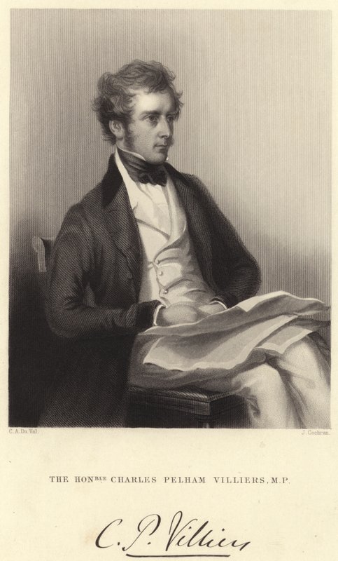Den ærede Charles Pelham Villiers, MP (gravering) av C. A. du Val and Co.
