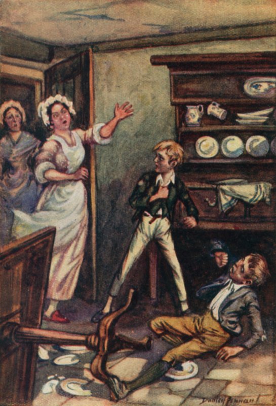 Illustrasjon for Oliver Twist av Charles Dickens (litho-farge) av C. Dudley (after) Tennant