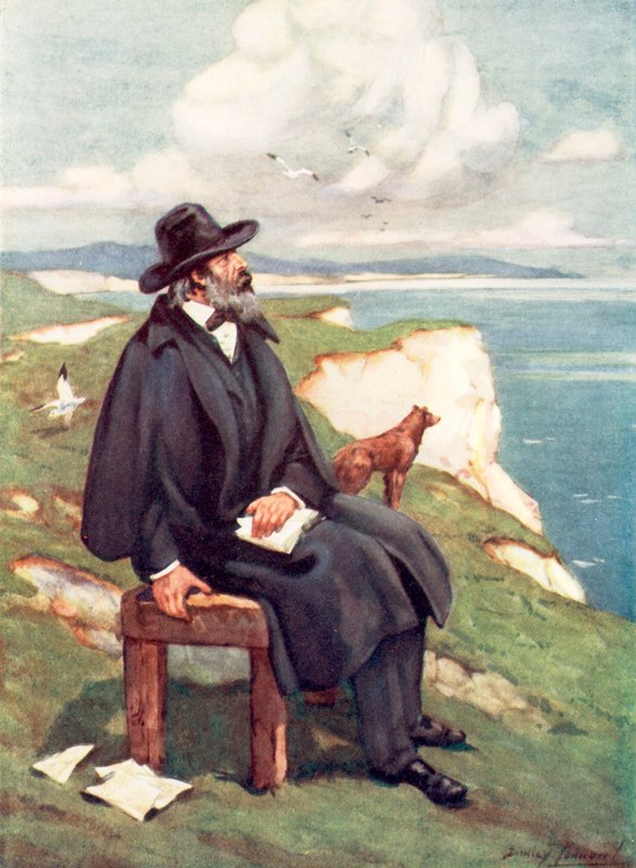 Tennyson: viktorianske Englands søteste sanger (farge litho) av C. Dudley Tennant
