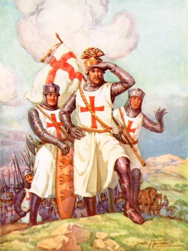 Løvehjertekongen i det hellige land (farge litho) av C. Dudley Tennant