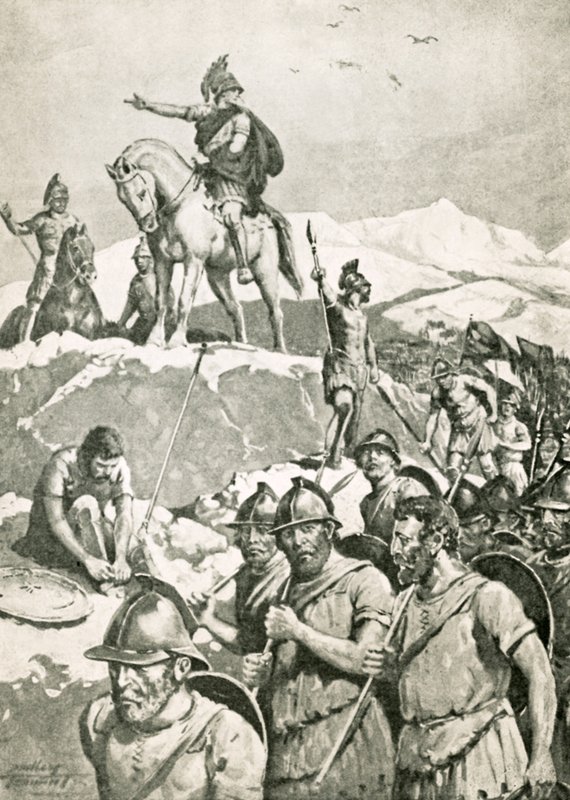 Den videre feiingen av mektige Alexander (litho) av C. Dudley Tennant
