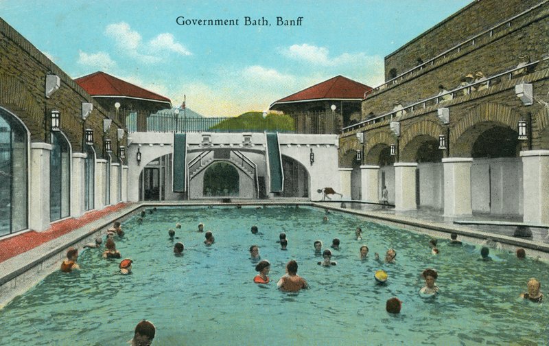 Government Bath, Banff, Alberta, Canada (fargebilde) av Canadian Photographer