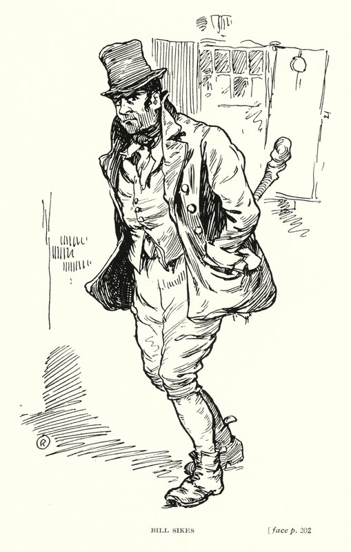 Dickens karakter: Bill Sikes (litho) av Captain Edward Henry Handley Read