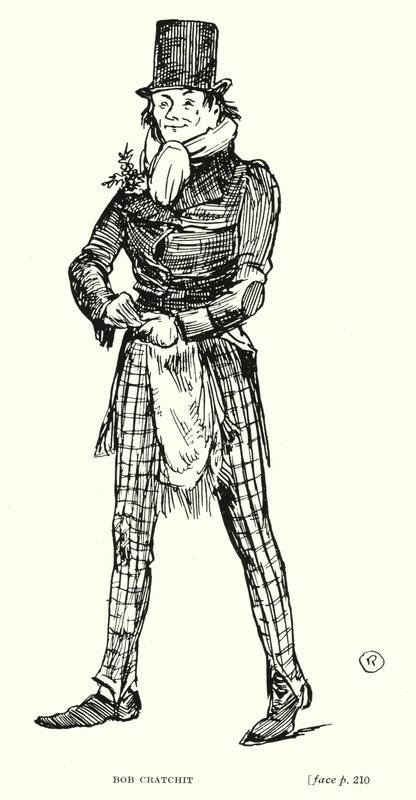 Dickens karakter: Bob Cratchit (litho) av Captain Edward Henry Handley-Read