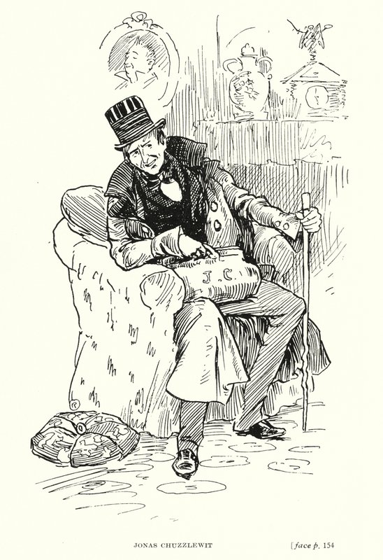 Dickens karakter: Jonas Chuzzlewit (litho) av Captain Edward Henry Handley Read